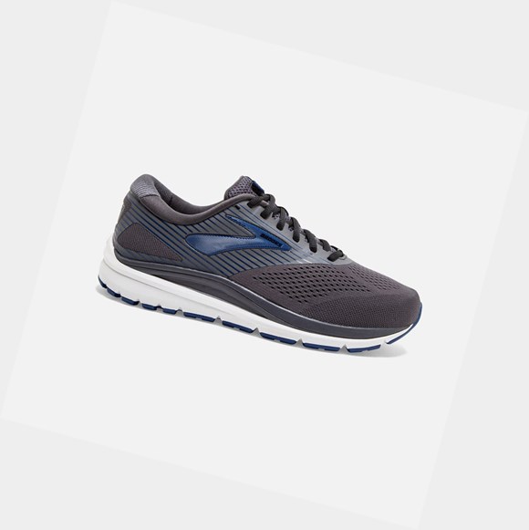 Men's Brooks Addiction 14 Walking Shoes Blackened Pearl / Blue / Black | 8074MTLEW