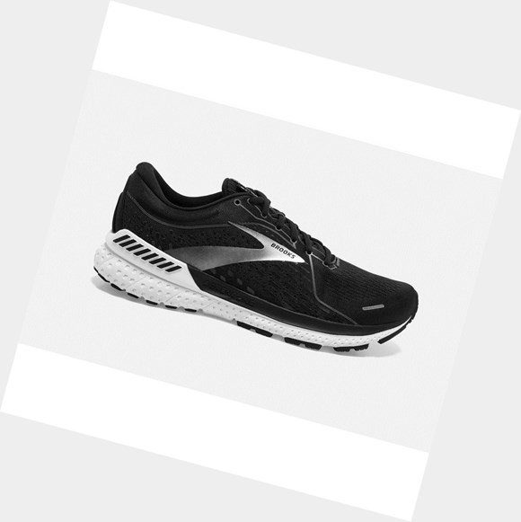 Men's Brooks Adrenaline GTS 21 Walking Shoes Black Pearl / White | 3796ZFDAU