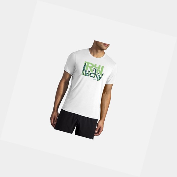 Men's Brooks Distance Graphic Sleeve Tops Run Lucky / St. Patricks Day | 3650IZTSD