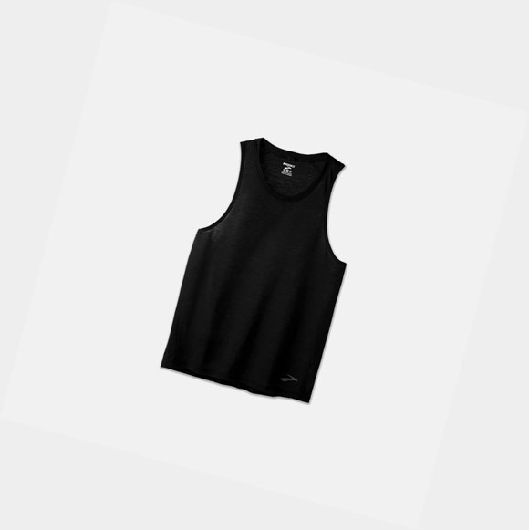 Men's Brooks Distance Tank Tops Black | 7453BJKLH