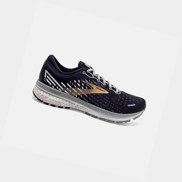 Men's Brooks Ghost 13 Road Running Shoes Peacoat / Grey / Gold | 6049DFXVU