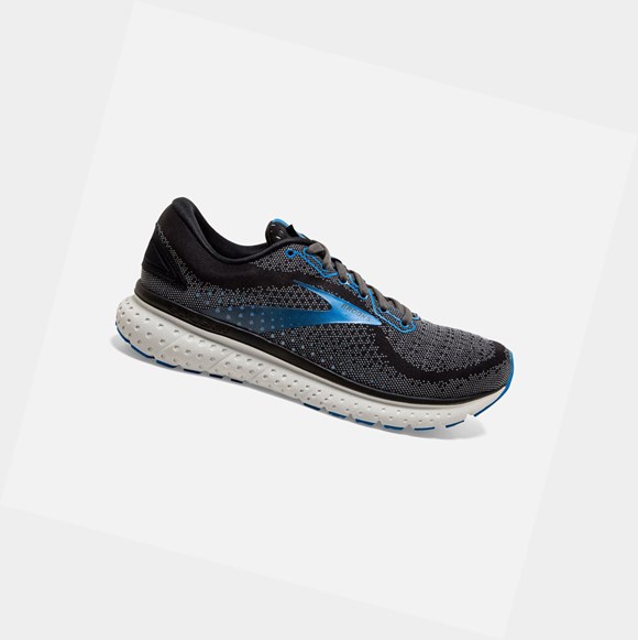 Men's Brooks Glycerin 18 Road Running Shoes Black / Ebony / Blue | 8769KRQUS