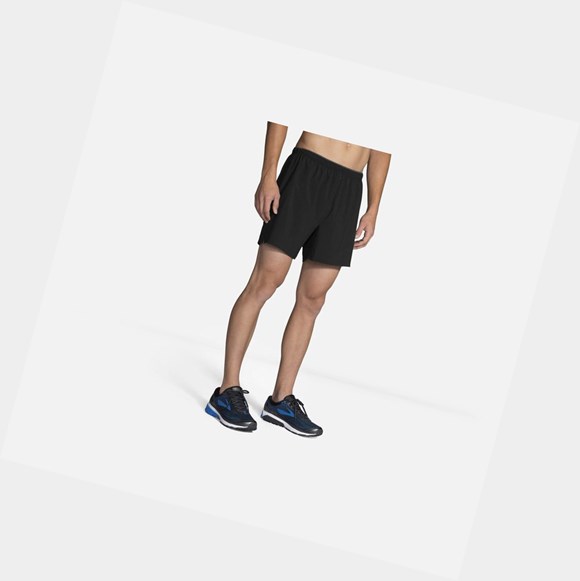 Men's Brooks Go-To 5" Bottoms Black | 2130VXLRY