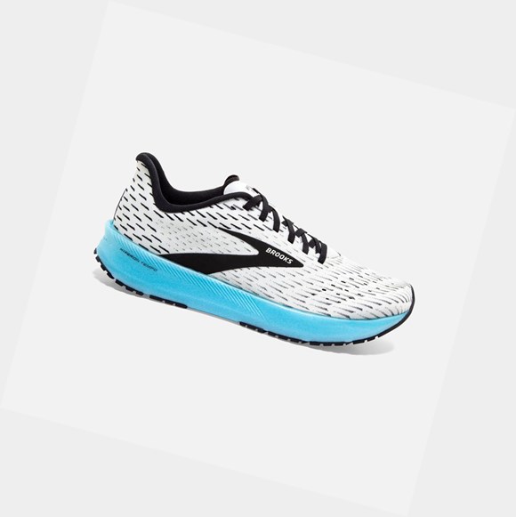 Men's Brooks Hyperion Tempo Trainers White / Black / Iced Aqua | 7425SMORE