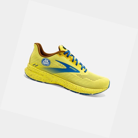 Men's Brooks Launch 8 Road Running Shoes Golden Kiwi / Pale Banana / Victoria Blue | 8135LRKOG