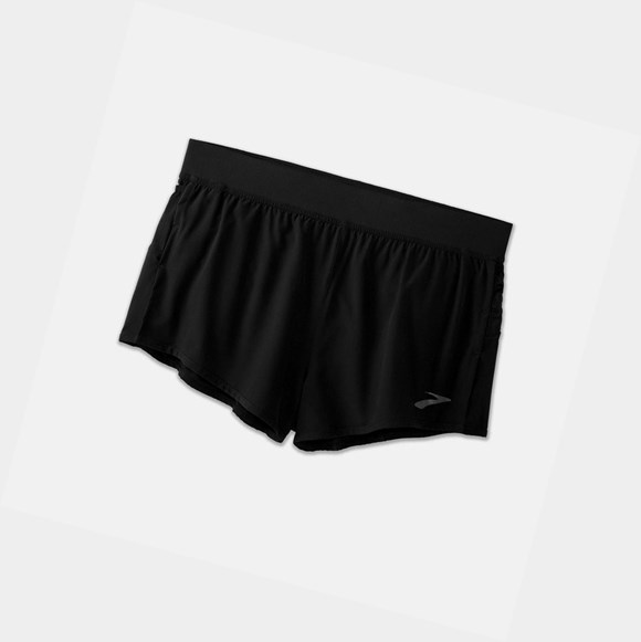 Men's Brooks Sherpa 3" Split Bottoms Black | 1028FZLKQ