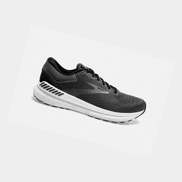 Men's Brooks Transcend 7 Road Running Shoes Black / Ebony / Grey | 8906BILXC