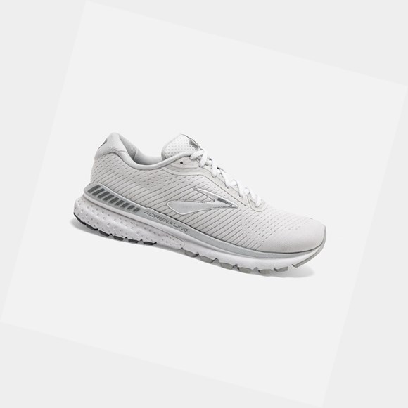 Women's Brooks Adrenaline GTS 20 Road Running Shoes White / Grey / Silver | 6934LQKJR