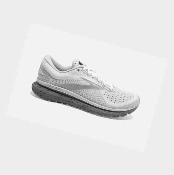 Women's Brooks Glycerin 18 Road Running Shoes White / Grey / Primer | 0923MTANF