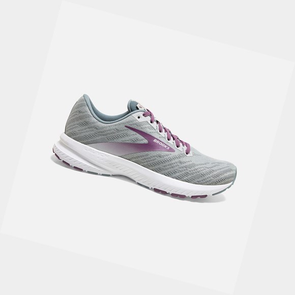 Women's Brooks Launch 7 Road Running Shoes Antarctica / Lead / Grape | 2489AEYNV