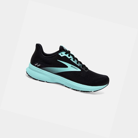 Women's Brooks Launch 8 Road Running Shoes Black / Ebony / Blue Tint | 8957UVCOB