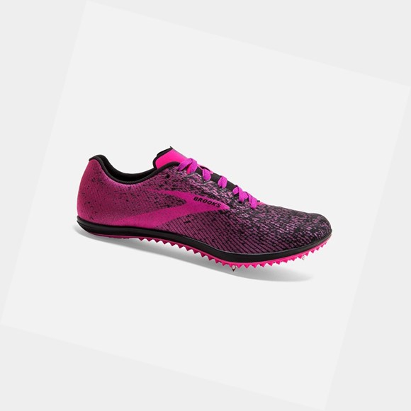 Women's Brooks Mach 19 Trainers Black / Hollyhock / Pink | 4397EQLOB