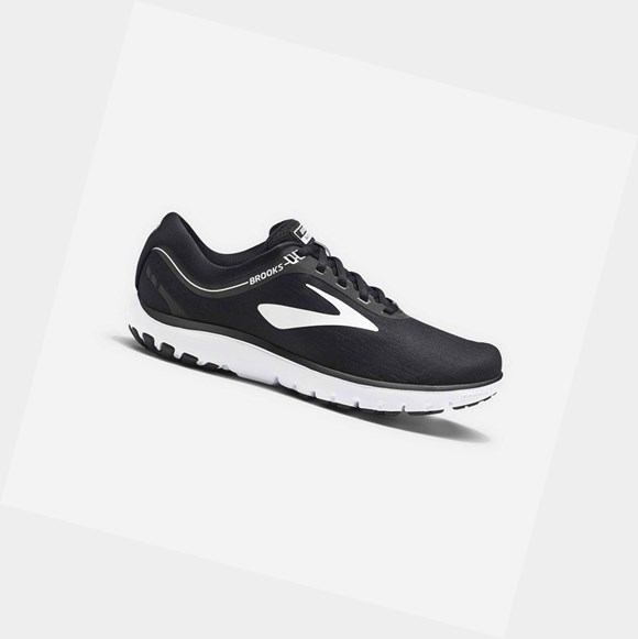 Women's Brooks PureFlow 7 Road Running Shoes Black / White | 8405BLGTQ