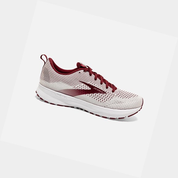 Women's Brooks Revel 4 Road Running Shoes White / Maroon | 2876RXKWD