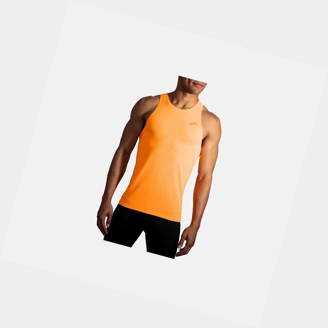 Men\'s Brooks Atmosphere Singlet Tops Fluoro Orange | 3027DGTPU