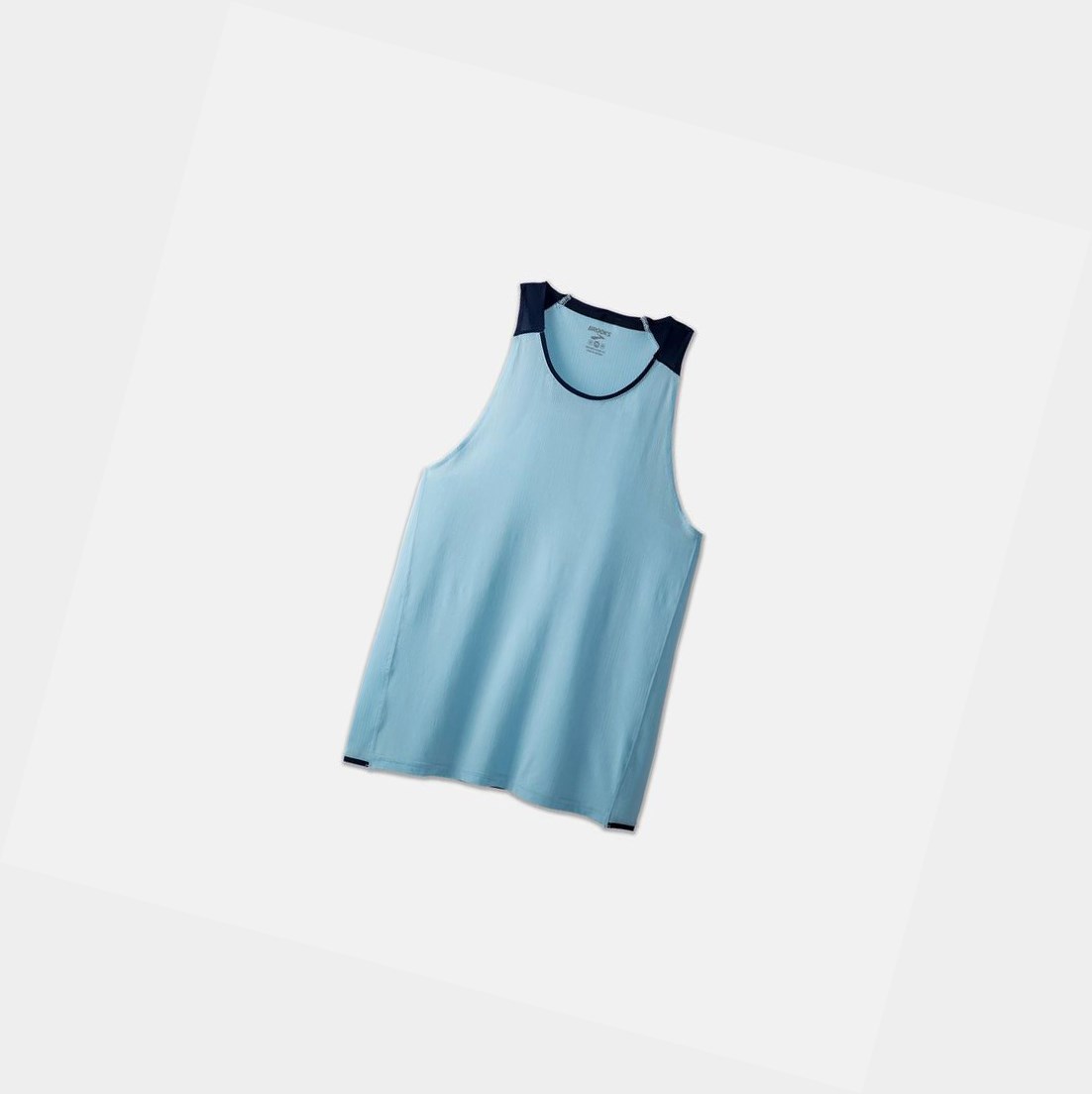 Men's Brooks Atmosphere Singlet Tops Pool / Navy | 0376JXMEQ