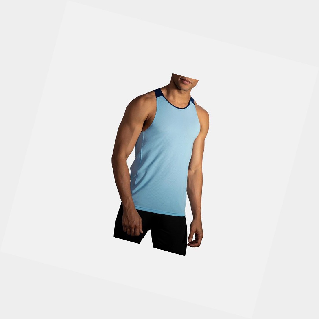 Men's Brooks Atmosphere Singlet Tops Pool / Navy | 0376JXMEQ