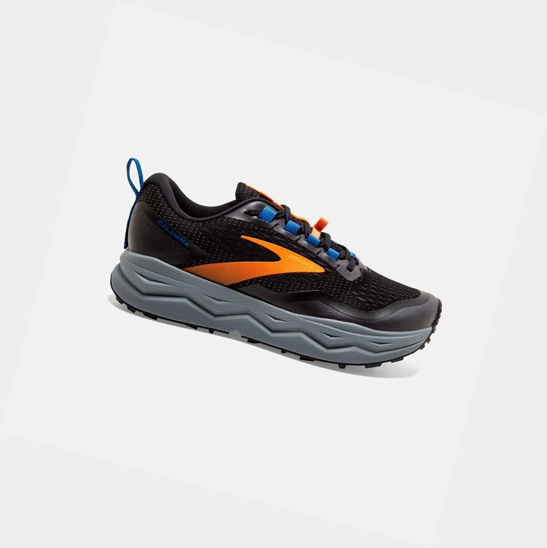 Men\'s Brooks Caldera 5 Trail Shoes Black / Orange / Blue | 6048BGQUK