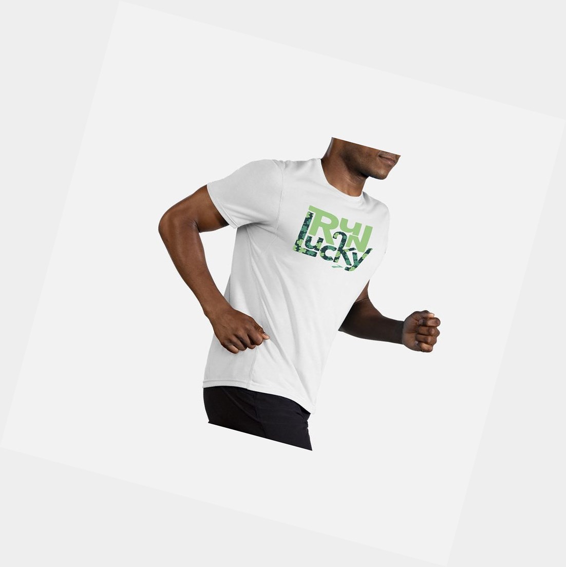 Men's Brooks Distance Graphic Sleeve Tops Run Lucky / St. Patricks Day | 3650IZTSD