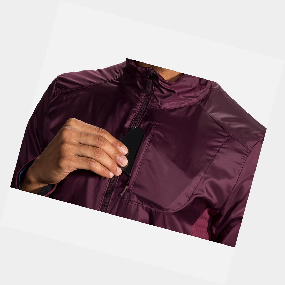 Men's Brooks Fusion Hybrid Outerwear Sangria / Merlot | 0813HUOEB