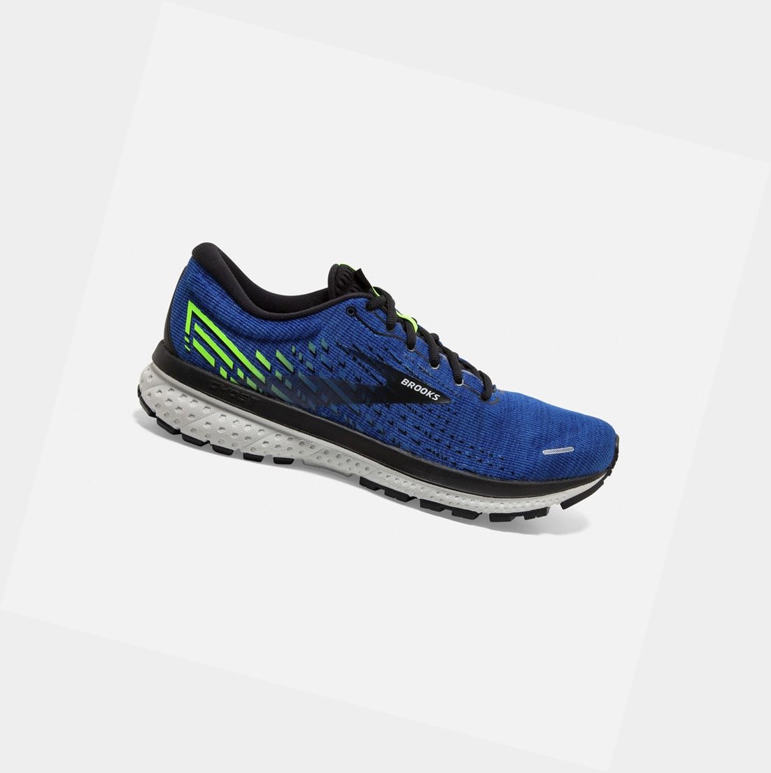 Men\'s Brooks Ghost 13 Road Running Shoes Blue / Black / Green Gecko | 8561IMSPZ