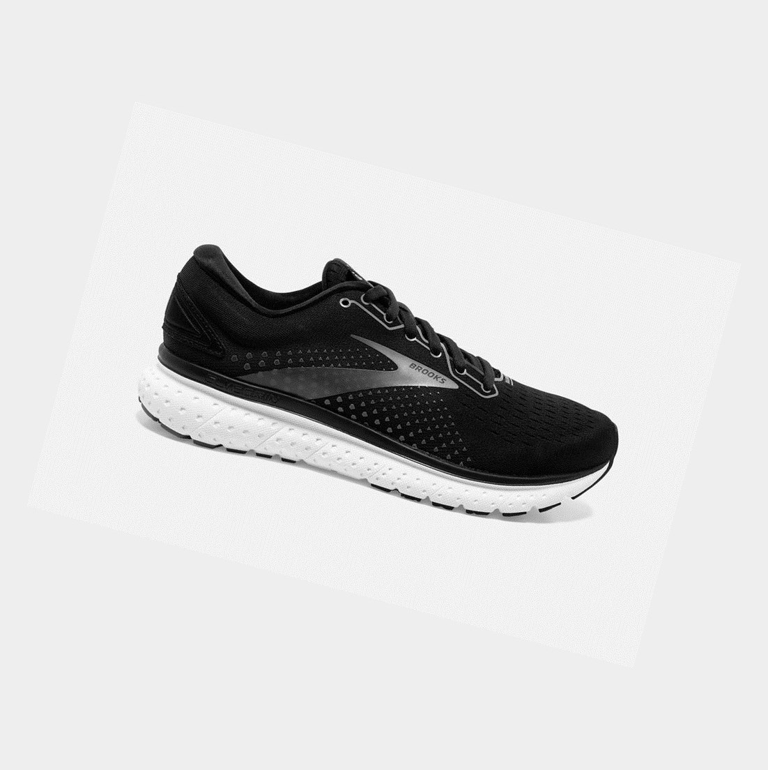 Men\'s Brooks Glycerin 18 Road Running Shoes Black / Pewter / White | 5108AKYQH