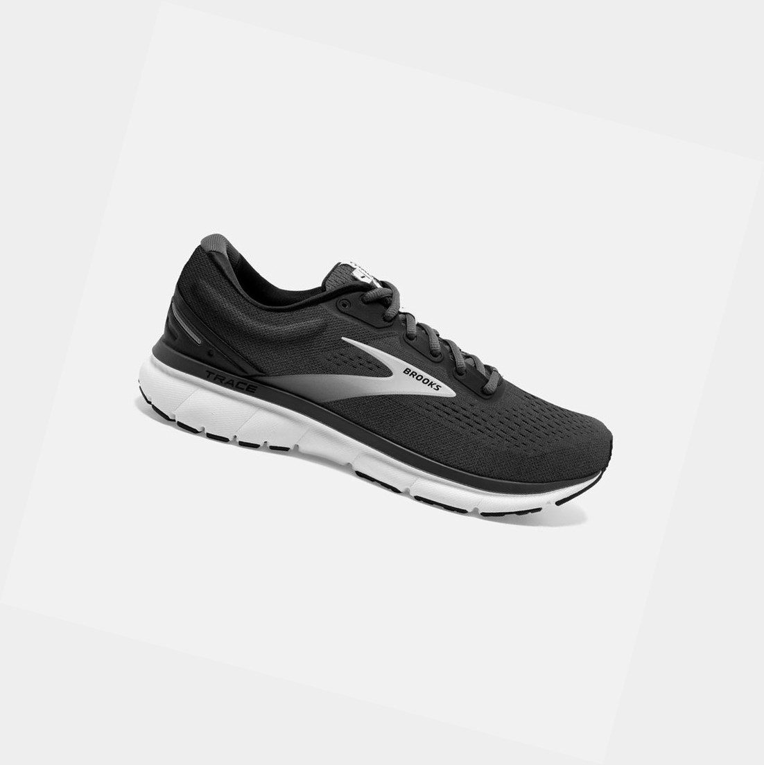 Men\'s Brooks Trace Road Running Shoes Black / Blackened Pearl / Grey | 3192DNUJG