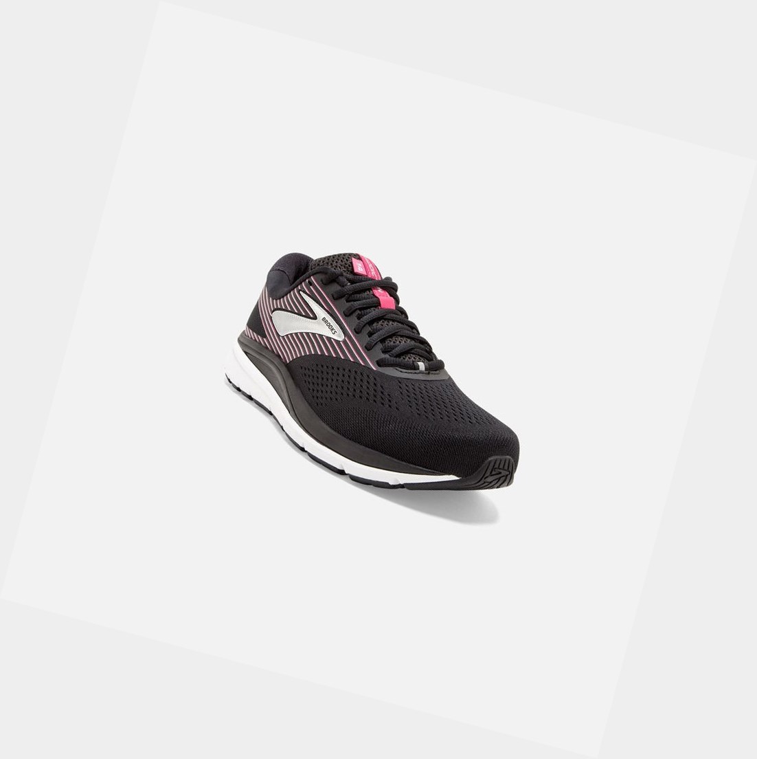 Women's Brooks Addiction 14 Walking Shoes Black / Hot Pink / Silver | 8527YNCDO