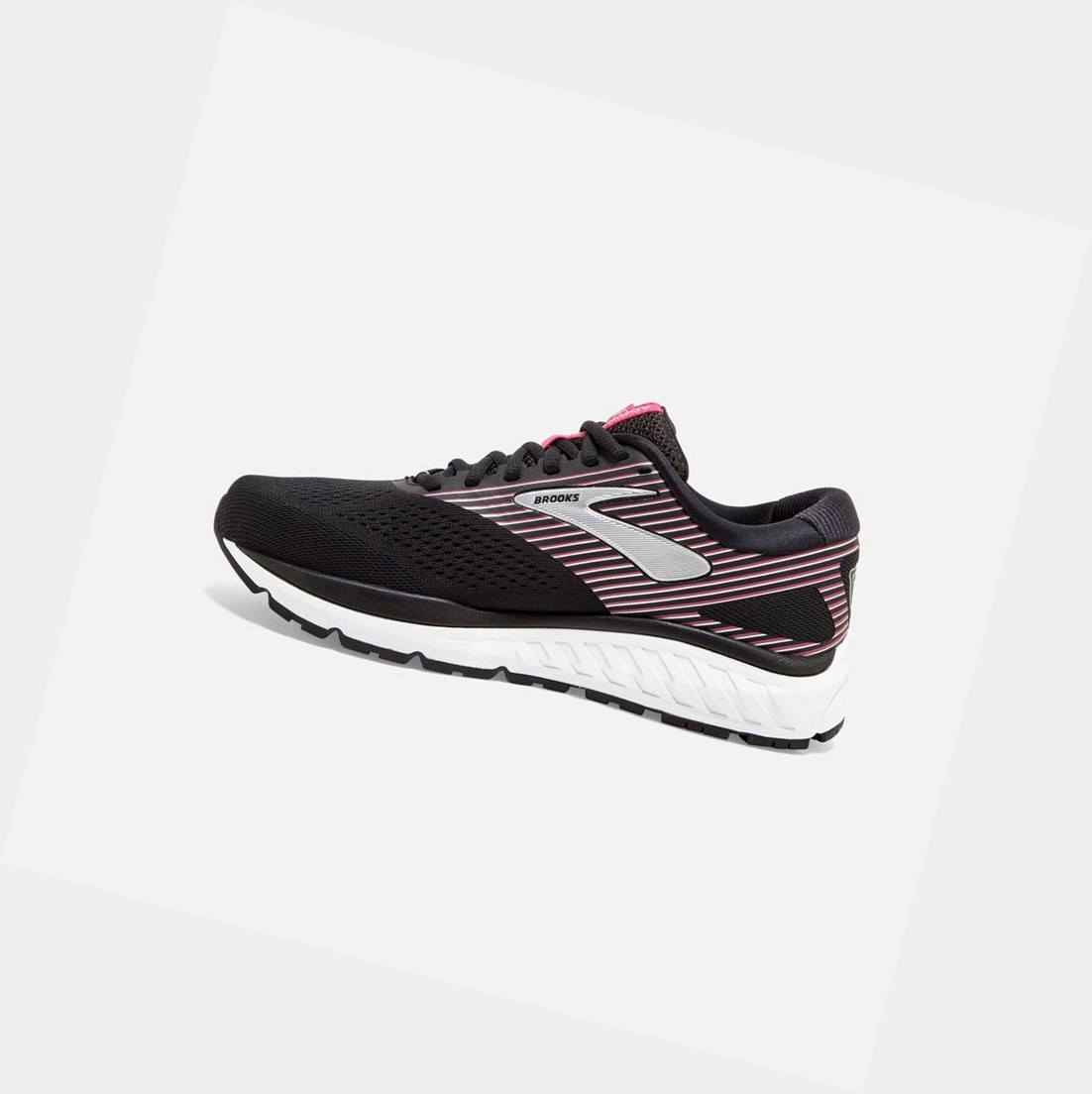 Women's Brooks Addiction 14 Walking Shoes Black / Hot Pink / Silver | 8527YNCDO