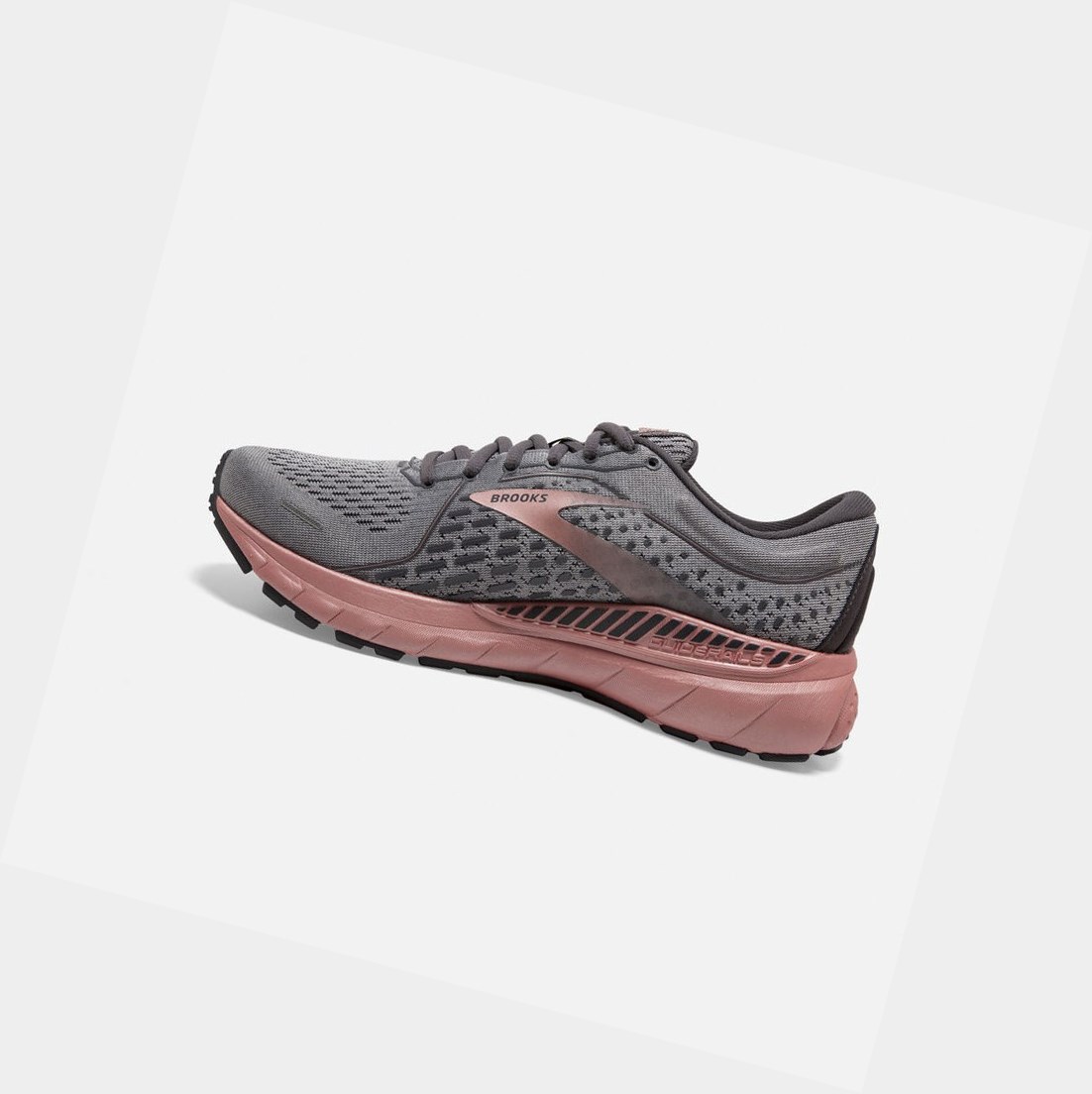 Women's Brooks Adrenaline GTS 21 Walking Shoes Grey / Black / Rose Gold | 6495HCRSZ