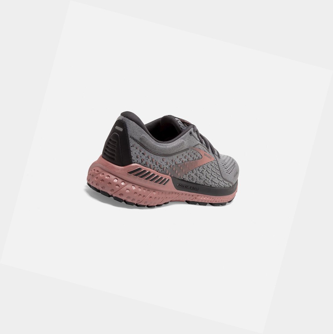 Women's Brooks Adrenaline GTS 21 Walking Shoes Grey / Black / Rose Gold | 6495HCRSZ