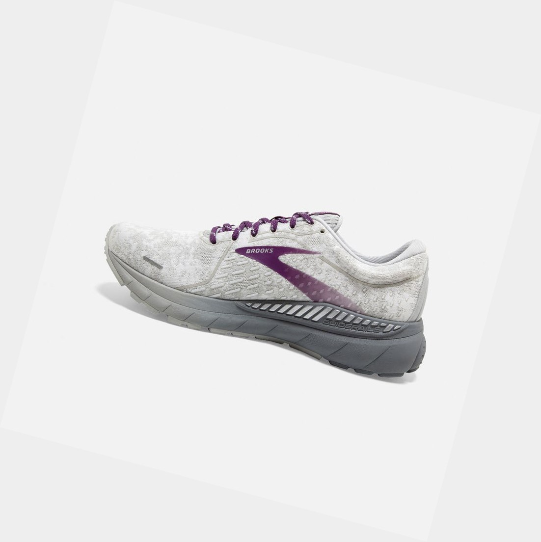 Women's Brooks Adrenaline GTS 21 Walking Shoes White / Oyster / Primer Grey | 8293RFLCI