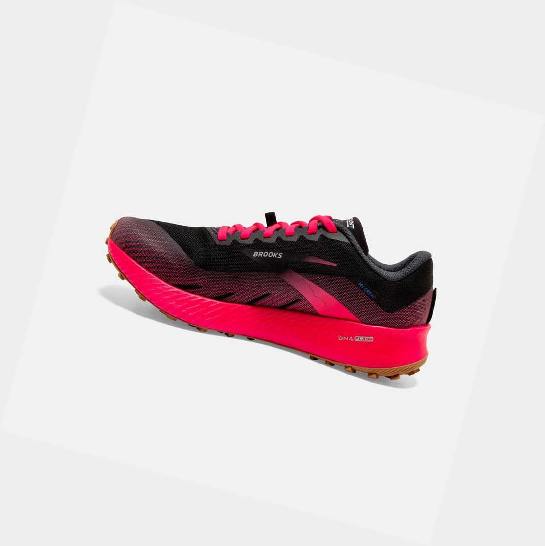 Women's Brooks Catamount Trail Shoes Black / Pink | 3462XROYL