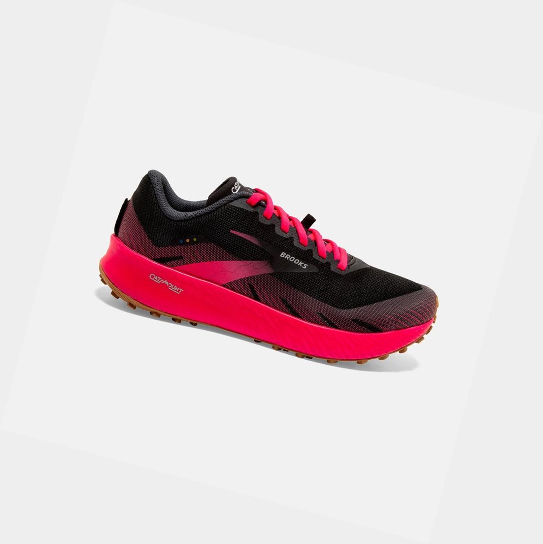 Women\'s Brooks Catamount Trail Shoes Black / Pink | 3462XROYL