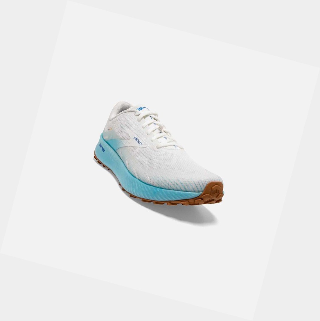 Women's Brooks Catamount Trail Shoes White / Iced Aqua / Blue | 0764ROCQZ