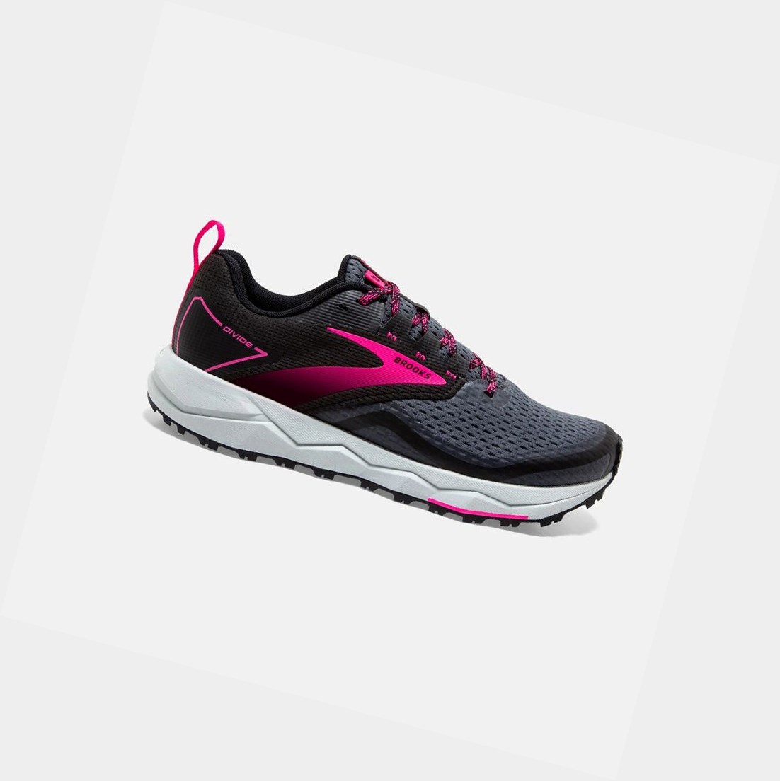 Women\'s Brooks Divide 2 Trail Shoes Black / Ebony / Pink | 4087OXPVL