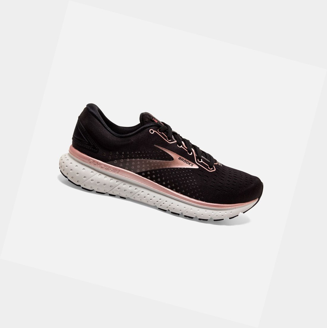 Women\'s Brooks Glycerin 18 Road Running Shoes Black / Rose Gold / Grey | 6073CSOLV