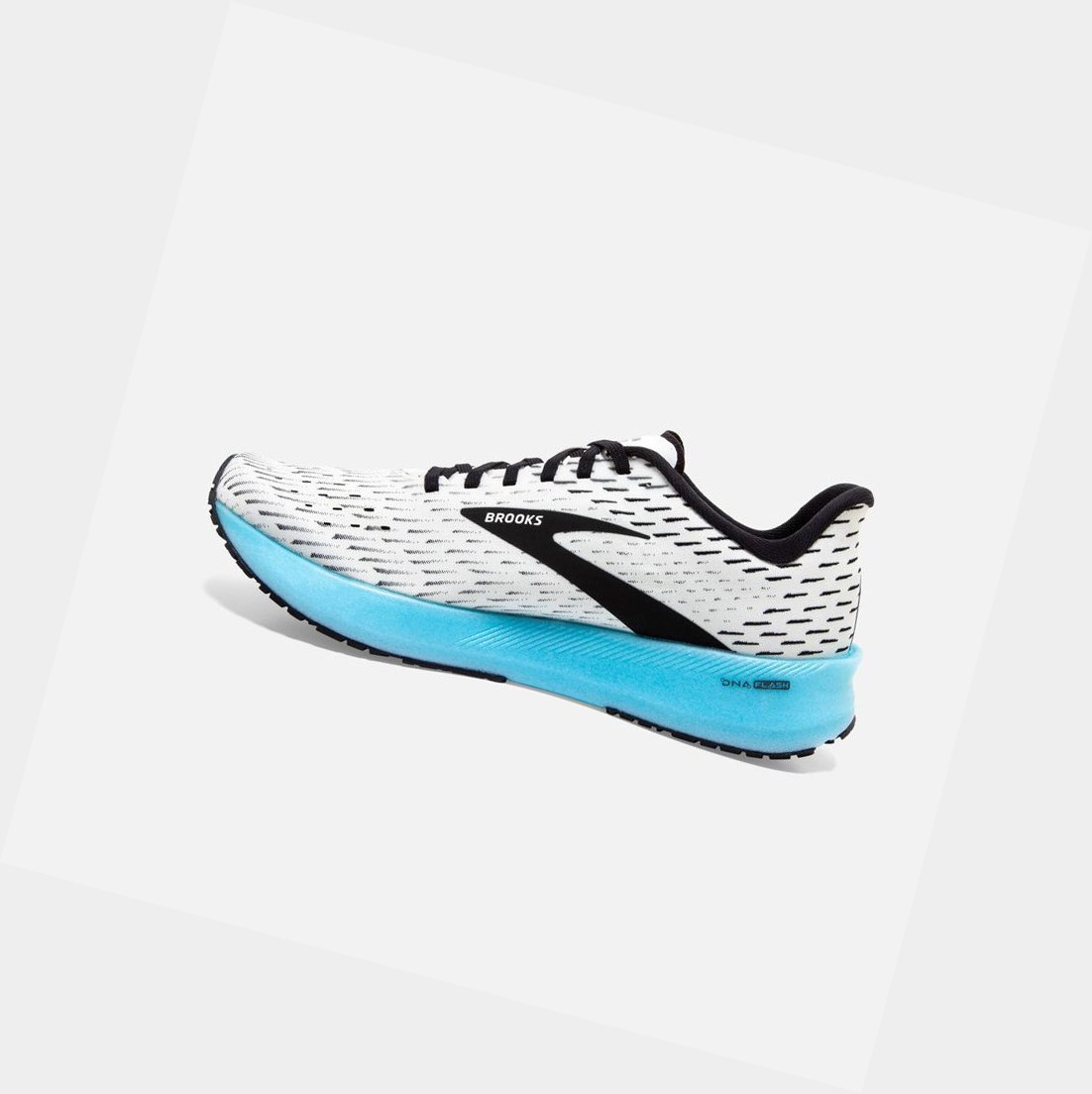 Women's Brooks Hyperion Tempo Trainers White / Black / Iced Aqua | 7193QMECW