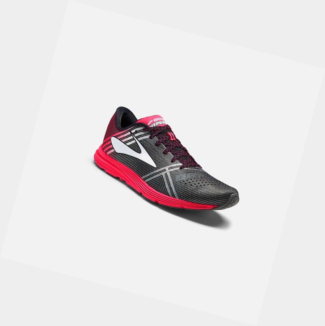 Women's Brooks Hyperion Track Shoes Black / Diva Pink / Diamond Yarn | 5871PAHER