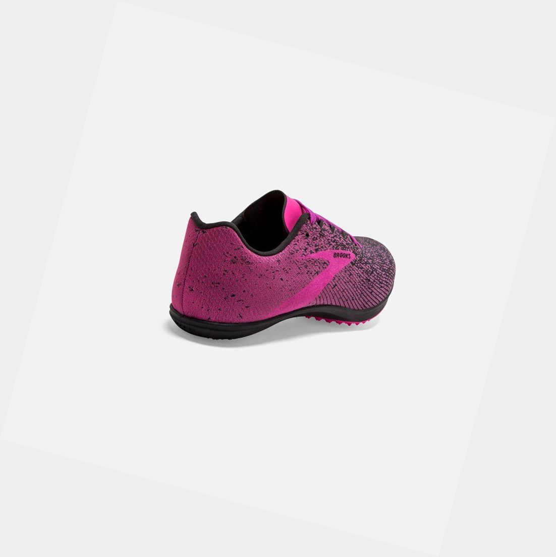 Women's Brooks Mach 19 Spikeless Trainers Black / Hollyhock / Pink | 1938ZIQXO