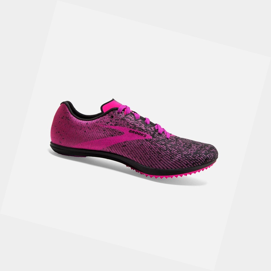 Women\'s Brooks Mach 19 Spikeless Trainers Black / Hollyhock / Pink | 1938ZIQXO