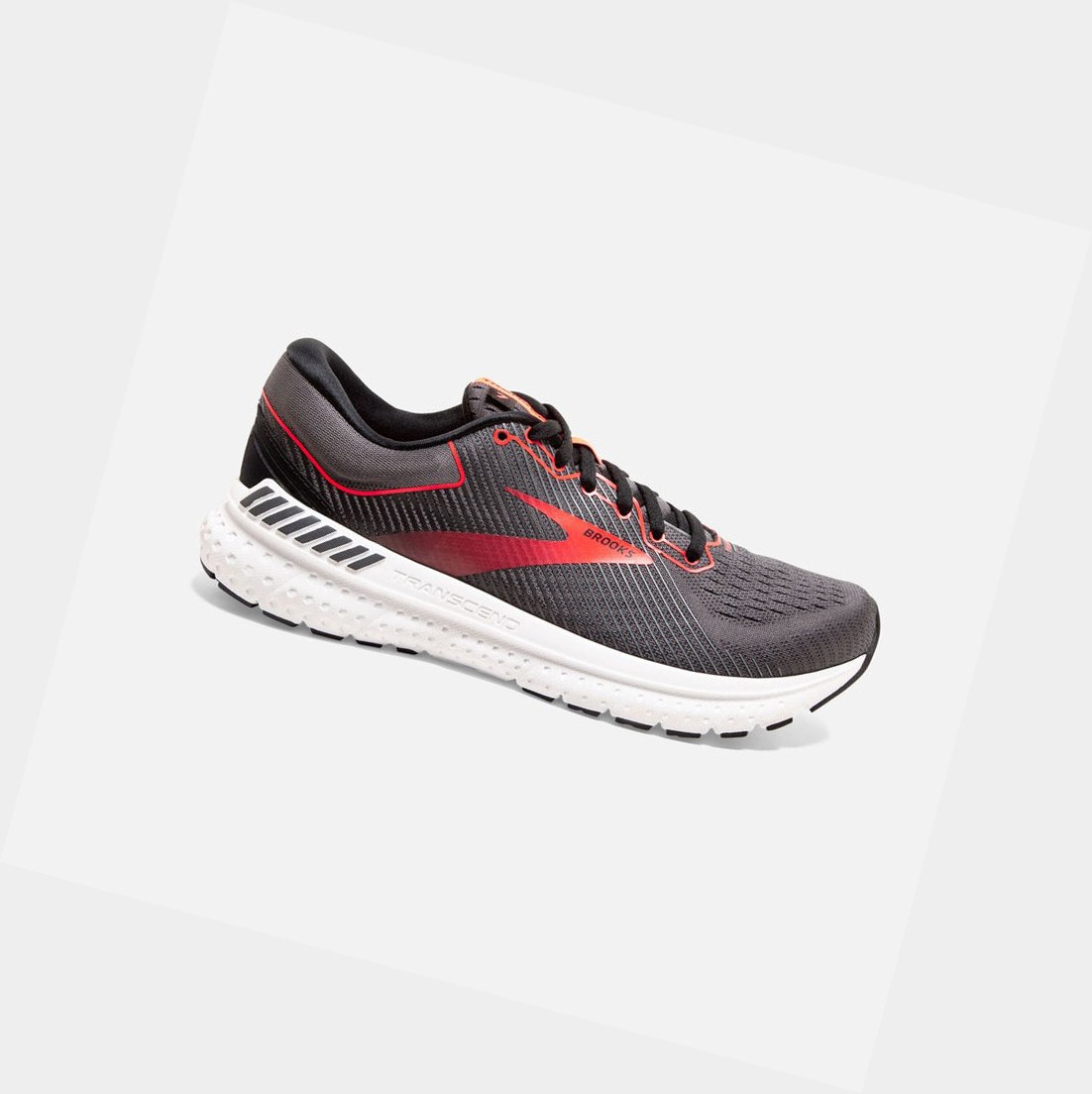 Women\'s Brooks Transcend 7 Road Running Shoes Black / Ebony / Coral | 1094HWMBJ